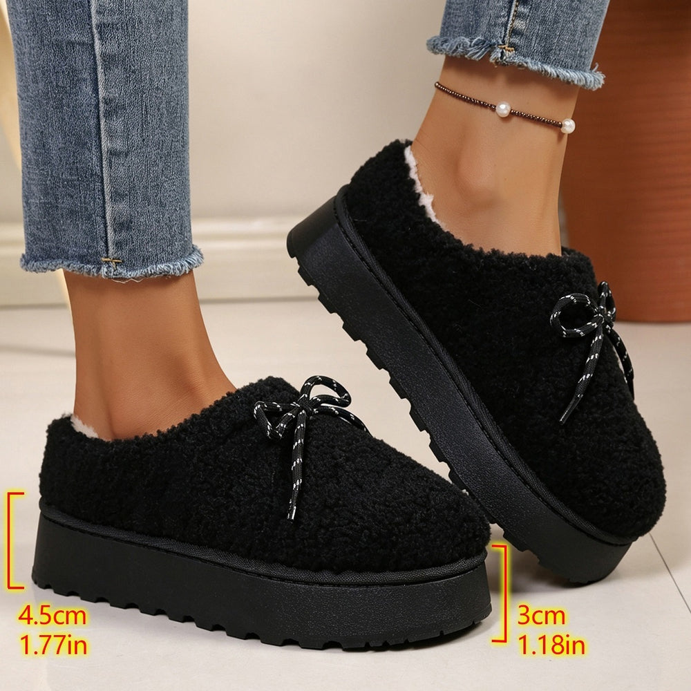 Wholesale women's plus size winter  new fleece-lined ankle boots with straps and thick soles - wool, fleece, and cotton snow boots