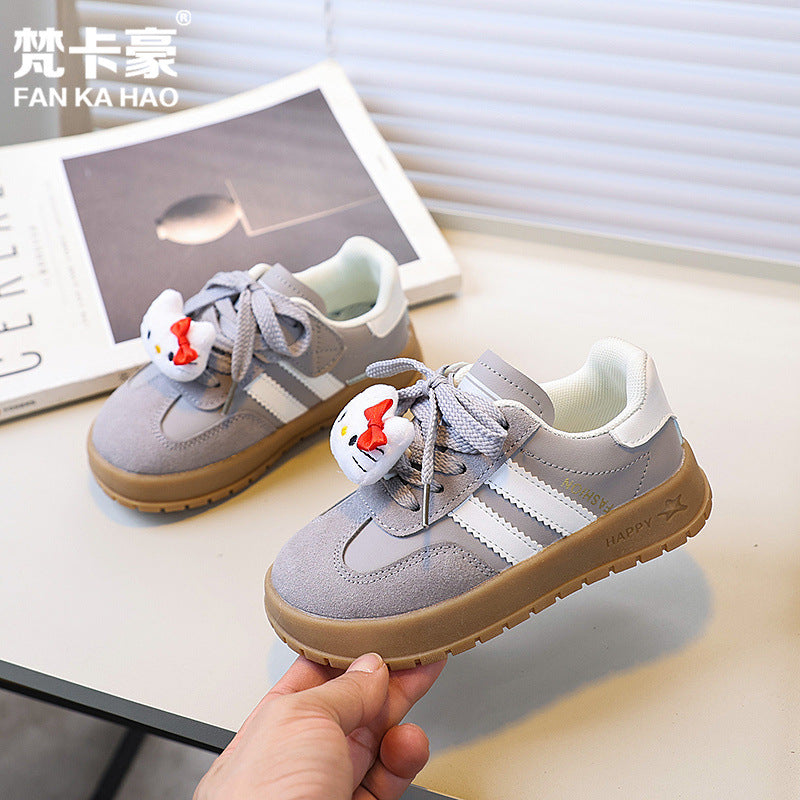 Fankahao spring festival new shoes  spring & fall new arrivalk-stylegirlkitty cat casual sneakers kids german training shoes