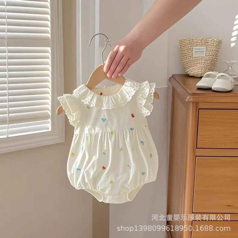 Baby clothes  summer clothing for infants and young children, baby girl's romper, full moon and 100-day western style fashion outing clothes