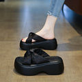 Thick sole sandals and slippers for women summer outwear2026new arrivalfashion with skirt lightweight non-slip beach shoes for small people to increase height