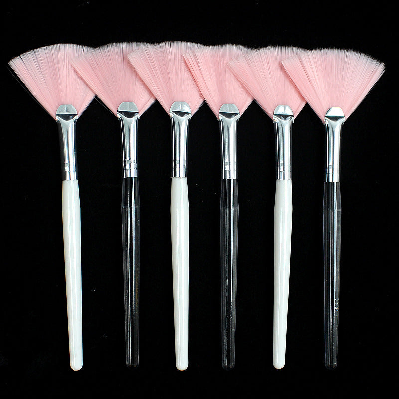 Fan-shaped powder brush, pink bristle fan-shaped brush, essential oil brush, fruit acid brush, powder bristle fan-shaped facial mask brush, essence water brush