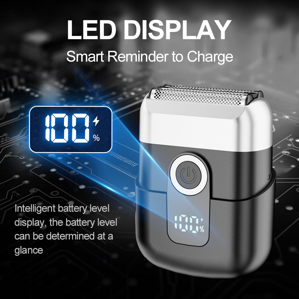 mini electric reciprocating shaver - fast charging, portable, car-mountable men's razor for home and travel