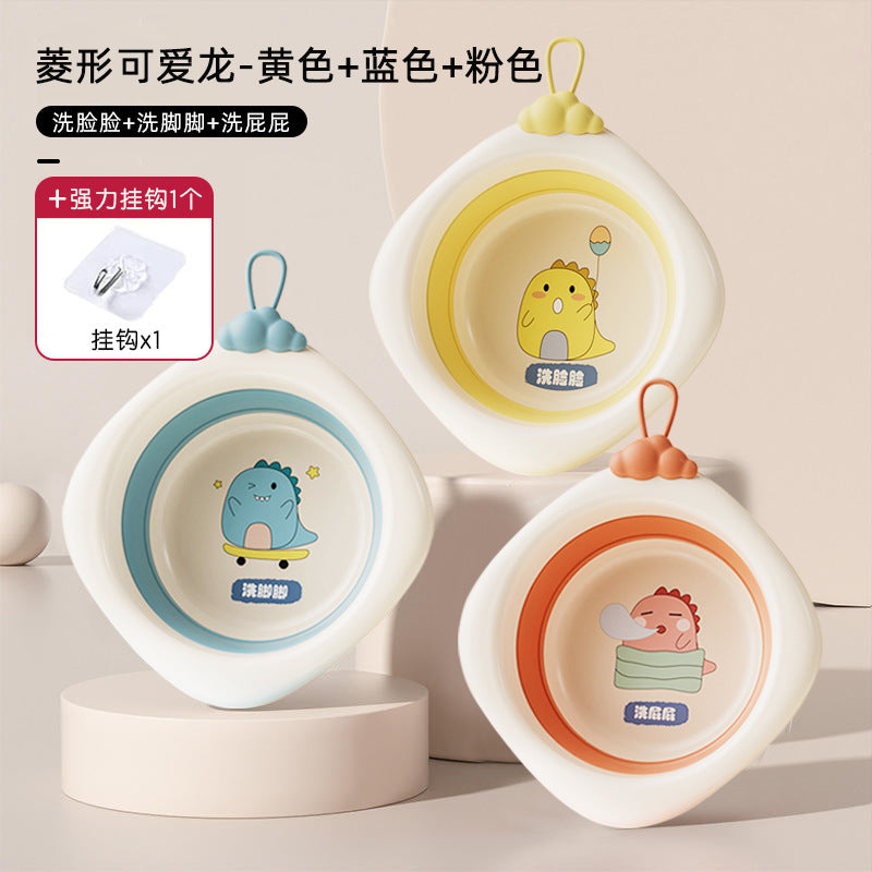 Baby foldable wash basin - kids' bath tub for washing face, bottom, and feet - newborn and infant-sized