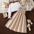 Girls' outfit set:  autumn new french style camisole maxi dress with long-sleeved jacket - wholesale foreign trade children's clothing