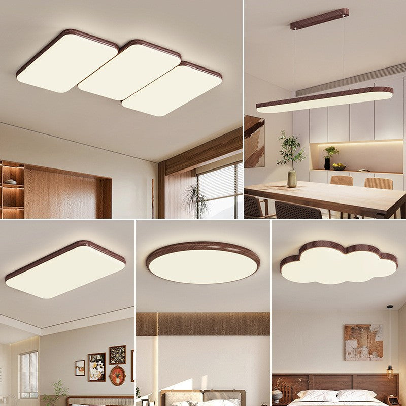 Wabi-sabi retro piano living room ceiling light walnut pattern medieval designer Japanese rectangular living room main light