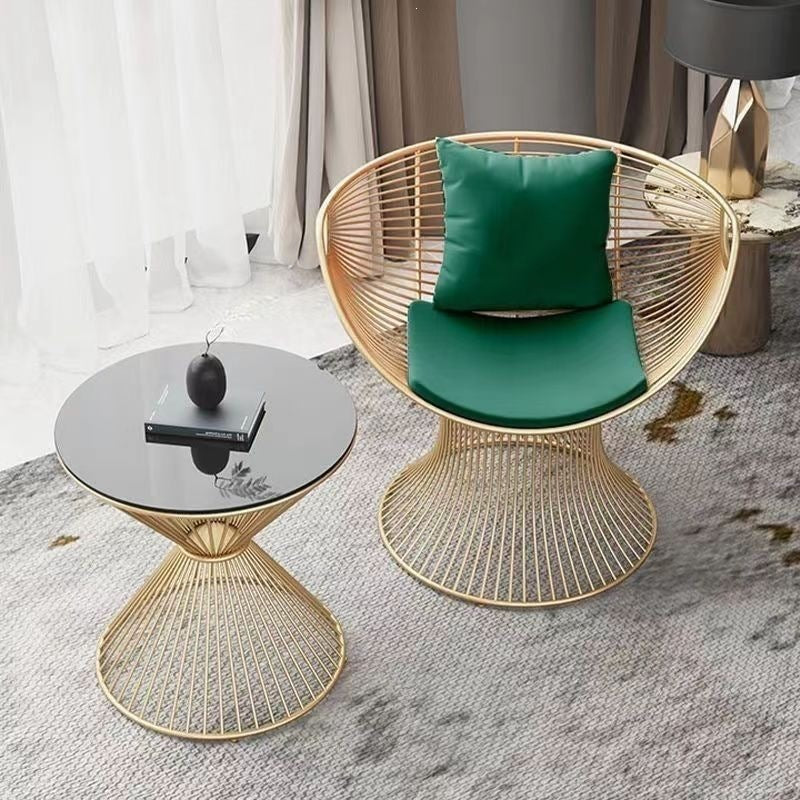 New arrivalins style iron casual single sofa coffee table suitaccessible luxuryfor home balcony table sofa chair combination