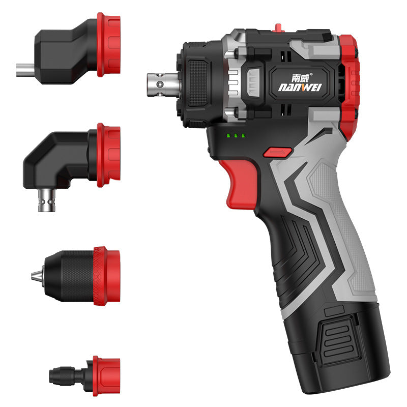 Nanwei multi-head drill lithium battery brushless hand drill quick change chuck home decoration electric screwdriver power tool multi-function