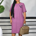 D572 women's foreign trade   new fashion elegant solid color loose plus size african dress