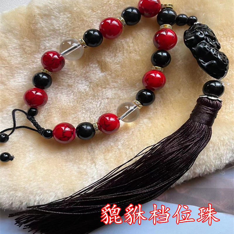 Car pendant car pixiu gear hanging transfer beads imitation obsidian car pendant rearview mirror decoration supplies