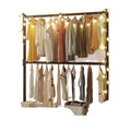 Double-layer clothes drying rack, floor-standing bedroom for home clothes hanger, vertical clothes drying rack, storage simple coat rack
