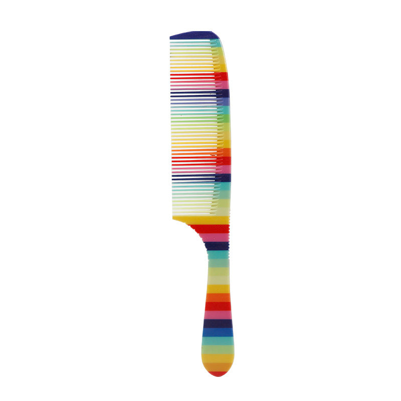 Ingrid Rainbow Cutting Comb Hair Salon Special Zone Positioning Anti-static Rainbow Comb Hairdressing Tip Tail Highlighting Comb