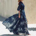 Amazon european style bohemian floral v-neck maxi dress - new summer slimming dress for women