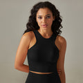 fashion seamless tight medium longpure color high elastic yoga vest tops sports running fitness yoga clothes