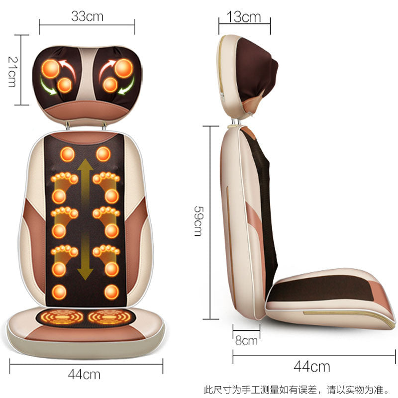 Massage cushion neck lumbar back cervical spine massager kneading pushing folding massage chair cushion massage pillow