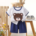 Kids' short-sleeve set: 100% cotton boys' t-shirt & baby summer outfit - girls' shorts, infant clothing, wholesale summer apparel