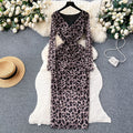 Frenchclassy long sleevesv neck tie dye printing mesh dress women's autum thin tight slimming look hip skirt