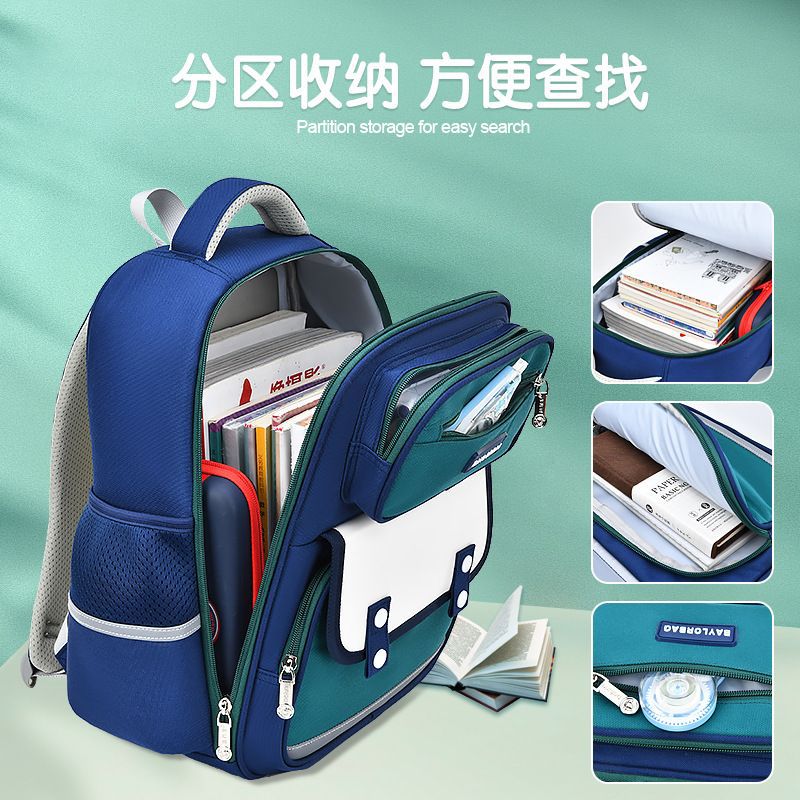 New British style schoolbag for primary school students, scientific spine care, children's schoolbag for boys in grades 3-6, large-capacity backpack