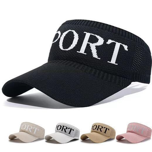 Empty top hat summer alphabet sports knitted cap outdoor sun protection visor big brim sports breathable sun hat