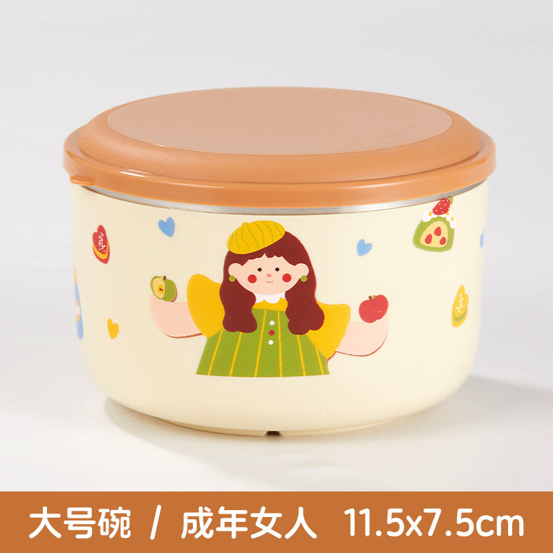 304 stainless steel mug, kids' cartoon cup, family matching water cup set (family of three), children's rice bowl and soup bowl