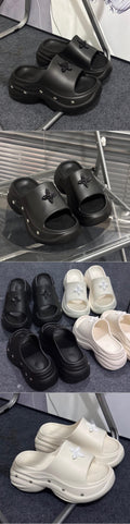 8cm new platform slides for women - summer casual outdoor fashion, super comfortable, height increasing, trendy bestseller sandals
