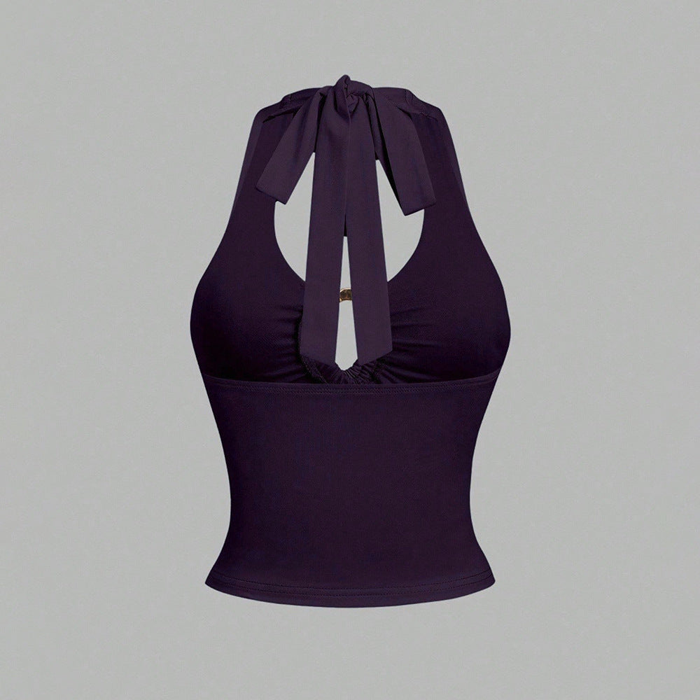 summernew arrivalsexyhalter camisole women's silmslimming lookbacklesstie backsexyultrashorttops