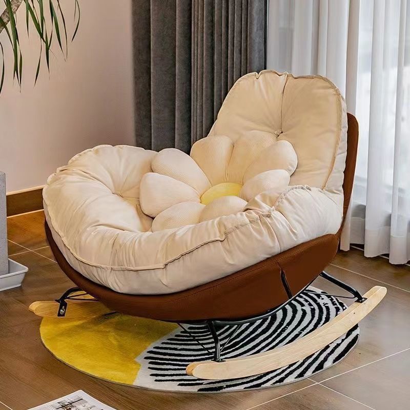 Lazy sofa eggshell scandinavian style bedroom casual single sofa can lie down and sleep new arrival metal penguin rocking chair
