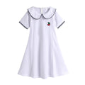 new girls' summer doll collar princess dress - stylish and chic short-sleeve dress for school-age girls
