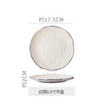 White 6.7inch shallow plate - silver