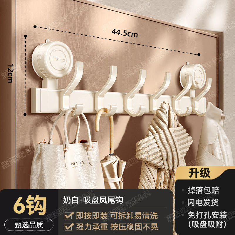 Strong vacuum suction cup hook No punching Strong load-bearing door Hanging hanger Entry door Clothes rack Storage