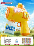 New bubble blower for boys and girls - little yellow duck automatic electric handheld bubble gun toy with bubble solution for outdoor use