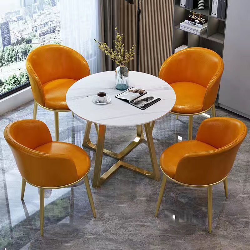 Nordic light luxury negotiation table and chair set, balcony leisure table and chair set, small coffee table, casual reception, modern minimalist small round table