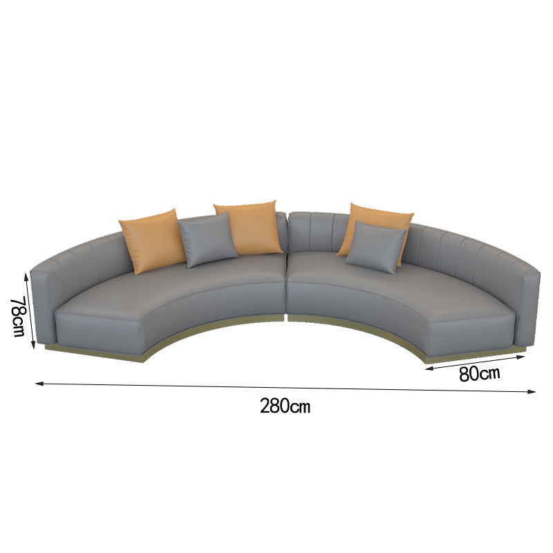 Hotel sofa bar vip room curved coffee table combination dining living room table and chair set - leather art