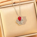 X8314-14 silver flower necklace
