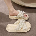 2026 new fairy style platform chunky sole dissolving shoes beach sandals ins pearl slides women's outdoor wear