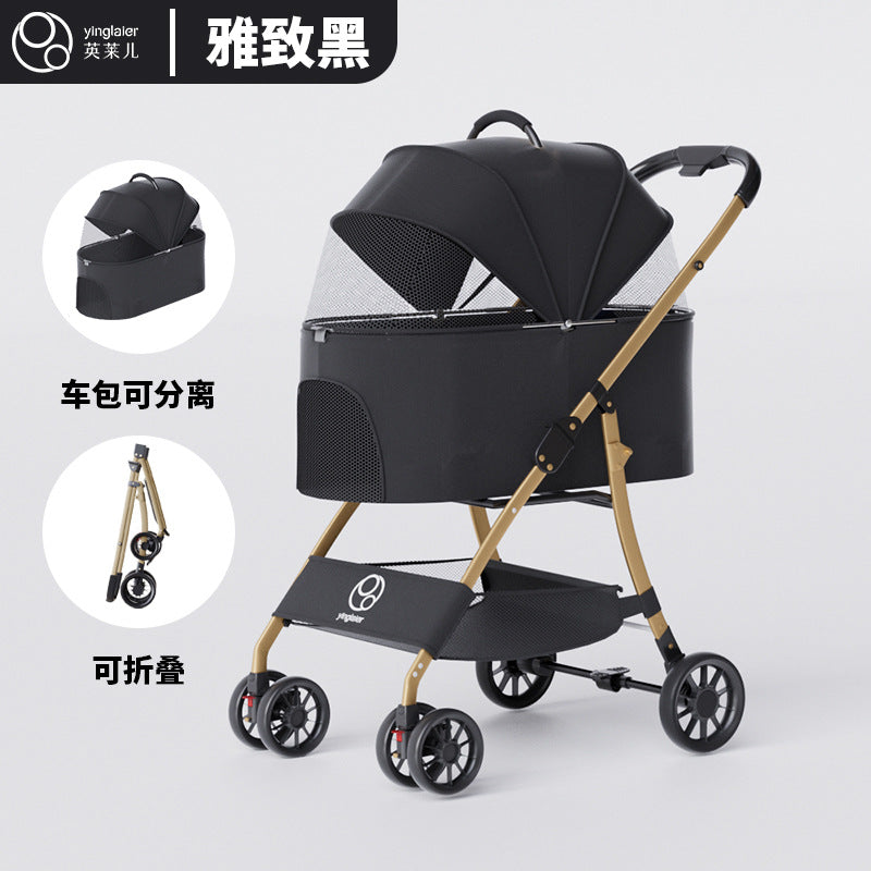 Pet stroller - lightweight & foldable, designed for dogs & cats. perfect for walking your small to medium breed dogs and cats
