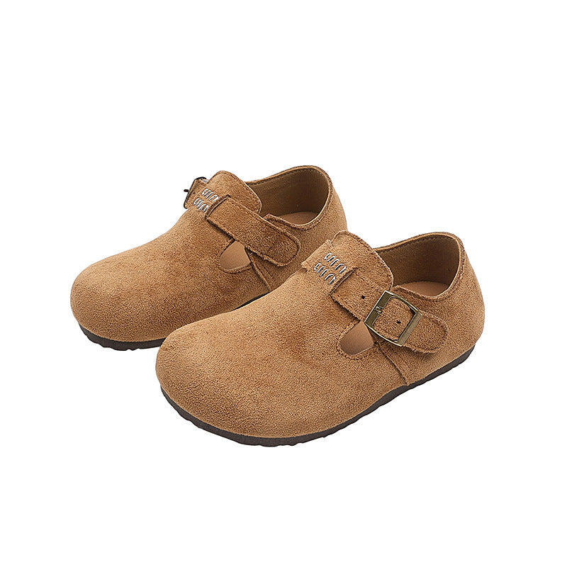 Vancahao niche style design baby birkenstock shoes  spring & fallnew arrivalk-stylekids small leather shoes girl bean shoes