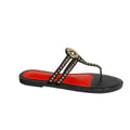 2025 new summer bohemian sandals women's wedge heel metal studded fairy versatile flat beach sandals