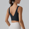 fashion v-shaped beautiful back cloud-sensing one-piece cup sports intimates tight high-elastic running fitness yoga wear bra