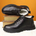 Men's winter warm cotton shoes - fleece lined, non-slip, casual high-top cotton shoes for men, elderly cotton shoes, men's leather cotton shoes for seniors