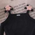 Children's clothing  fashion children's clothing black camisole + flared pants girl cross