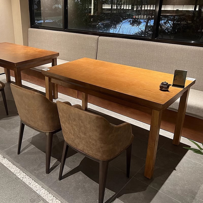Solid wood cafe table and chair theme restaurant hotel Japanese material baking shop tea restaurant Western restaurant table and chair combination commercial