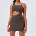 Fashion tape sports dress women's running belt bottom pants fitness sports skirt pants tennis skirt fake two-piece summer