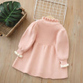 Girls' knit dress - new autumn/winter collection: stylish princess dress for baby girls, faux two-piece cardigan knit dress