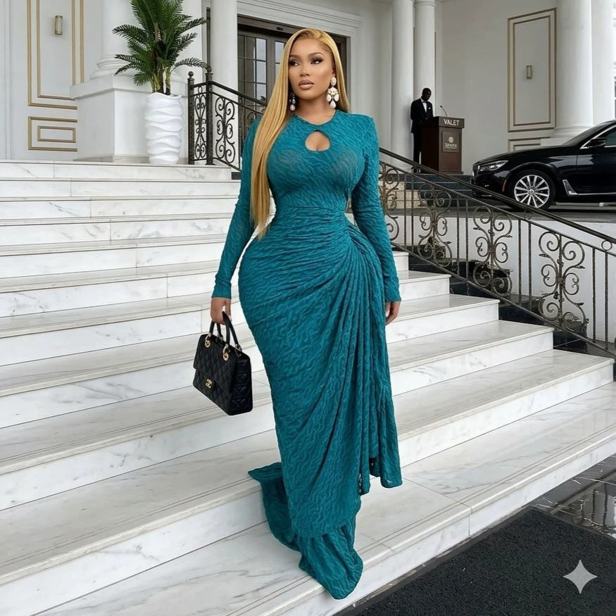 african women's fashion:  summer new arrivals - sexy & elegant printed cutout ruched bodycon dress