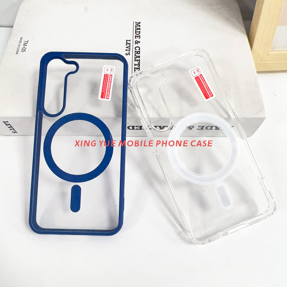 wholesale of samsung s25 ultra transparent magnetic phone case, s24 wireless charging color shield protective cover, a15