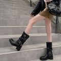 Fashion western belt buckle pile boots knee socks long boots women's high boots knight boots martin boots