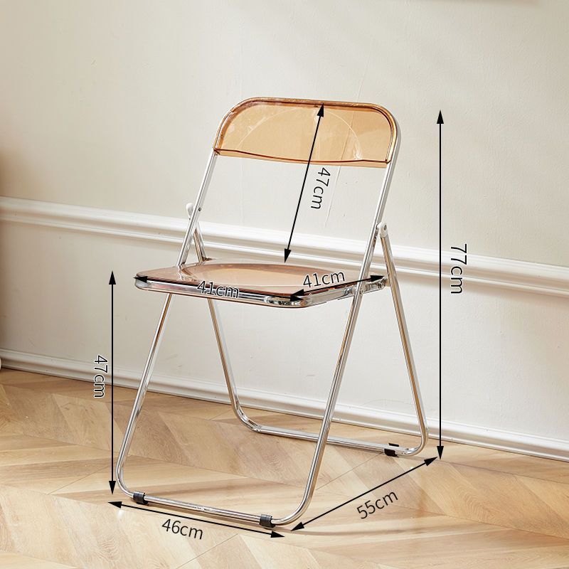 Casual foldable chair transparent crystal photo chair scandinavian acrylic fashion popular makeup stool backrest dining chair