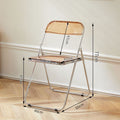 Casual foldable chair transparent crystal photo chair scandinavian acrylic fashion popular makeup stool backrest dining chair