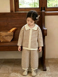 Girls' knitted sweater two-piece set - new autumn/winter collection - striped pants outfit for baby girls