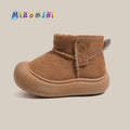 Winter kids' snow boots, ankle boots, fuzzy baby boots, korean style closed-toe cotton boots for boys and girls, ages 1-7